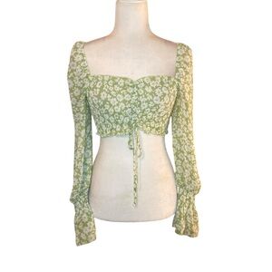 Long sleeve cottagecore crop top